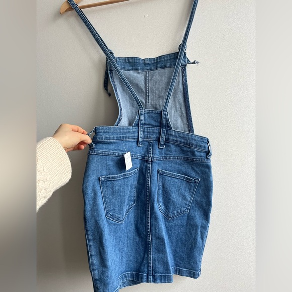 VTG 90s Rachel Green Inspired Denim Overall Dress Size S - Picture 2 of 11